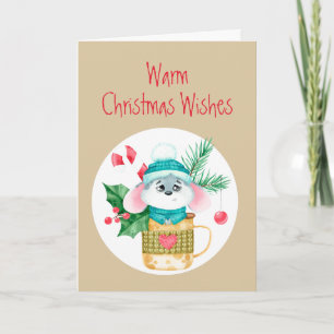 Cartes Pour Fêtes Annuelles Noël veut mignonne petite souris dans une boug