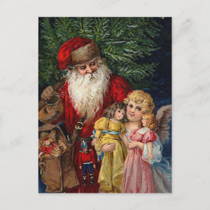Cartes Pour Fêtes Annuelles Noël victorien de poupées d'ange de Père Noël
