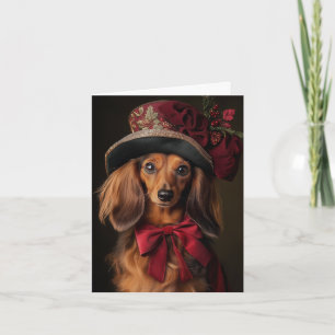 Cartes Pour Fêtes Annuelles Noël victorien Long Haired Dachshund