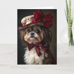 Cartes Pour Fêtes Annuelles Noël victorien Shih Tzu