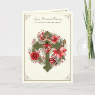 Cartes Pour Fêtes Annuelles Noël Vierge Marie Coeur Poinsettias