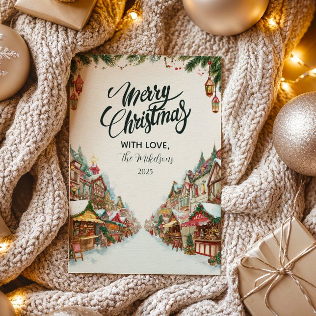 Cartes Pour Fêtes Annuelles Noël Villageois Traditionnel (Créateur téléchargé)