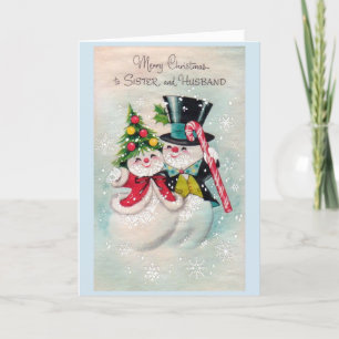 Cartes Pour Fêtes Annuelles Noël Vintage - À Soeur & Son Mari,