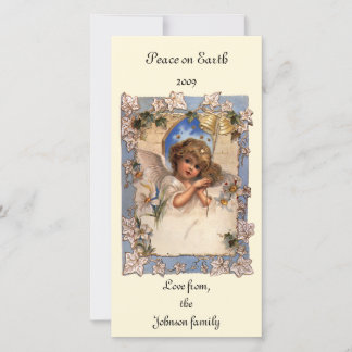 Cartes Pour Fêtes Annuelles Noël vintage, Ange victorien avec cloches d'or
