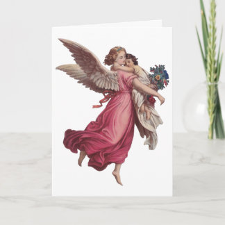 Cartes Pour Fêtes Annuelles Noël vintage, Ange victorien Guardian