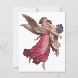 Cartes Pour Fêtes Annuelles Noël vintage, Ange victorien Guardian