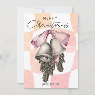 Cartes Pour Fêtes Annuelles Noël Vintage Cloches Rubans de Noël