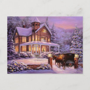Cartes Pour Fêtes Annuelles Noël Vintage Dans Le Pays