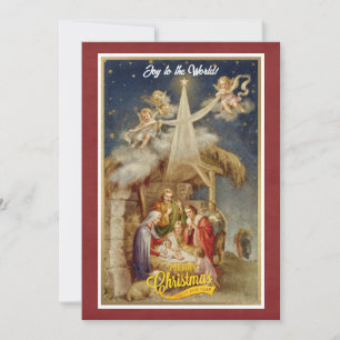 Cartes Pour Fêtes Annuelles Noël Vintage de la Nativité I Classique Religieux 