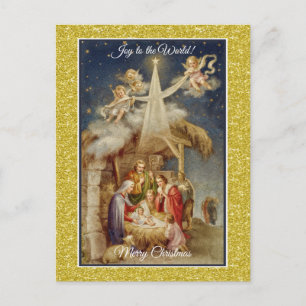 Cartes Pour Fêtes Annuelles Noël vintage de la Nativité I Classique Religieux