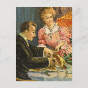 Cartes Pour Fêtes Annuelles Noël Vintage, Dîner de famille victorien