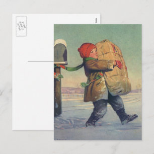 Cartes Pour Fêtes Annuelles Noël Vintage, Enfant avec grand forfait