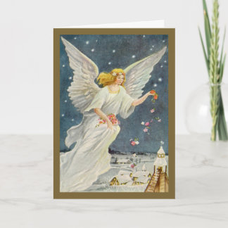 Cartes Pour Fêtes Annuelles Noël vintage, Etoiles d'ange victoriennes et Rose
