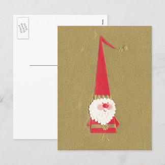 Cartes Pour Fêtes Annuelles Noël vintage, Gnome du Père Noël mignon sur fond d