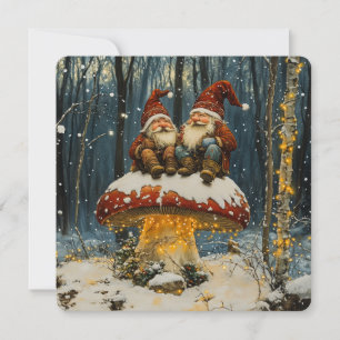 Cartes Pour Fêtes Annuelles Noël vintage "Gnome pour les Fêtes"