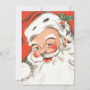 Cartes Pour Fêtes Annuelles Noël Vintage, Jolly Santa Claus avec Smile