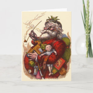Cartes Pour Fêtes Annuelles Noël Vintage, Jouets de tuyaux du Père Noël victor