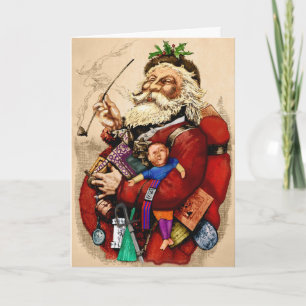 Cartes Pour Fêtes Annuelles Noël Vintage, Jouets de tuyaux du Père Noël victor