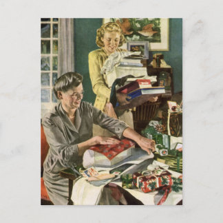 Cartes Pour Fêtes Annuelles Noël Vintage, Joyeux Cadeaux d'Enveloppement Famil