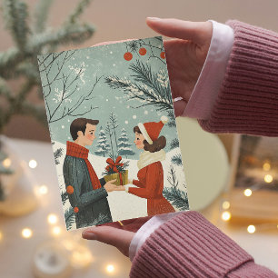 Cartes Pour Fêtes Annuelles Noël Vintage Joyeux et Marié