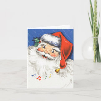 Cartes Pour Fêtes Annuelles Noël vintage, joyeux Père Noël avec de la musique