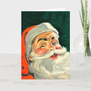 Cartes Pour Fêtes Annuelles Noël vintage, joyeux Père Noël rétro des années 50