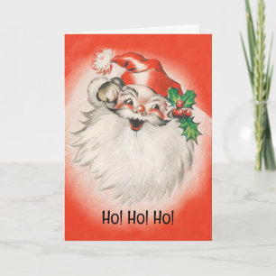 Cartes Pour Fêtes Annuelles Noël vintage, joyeux Père Noël rétro des années 50