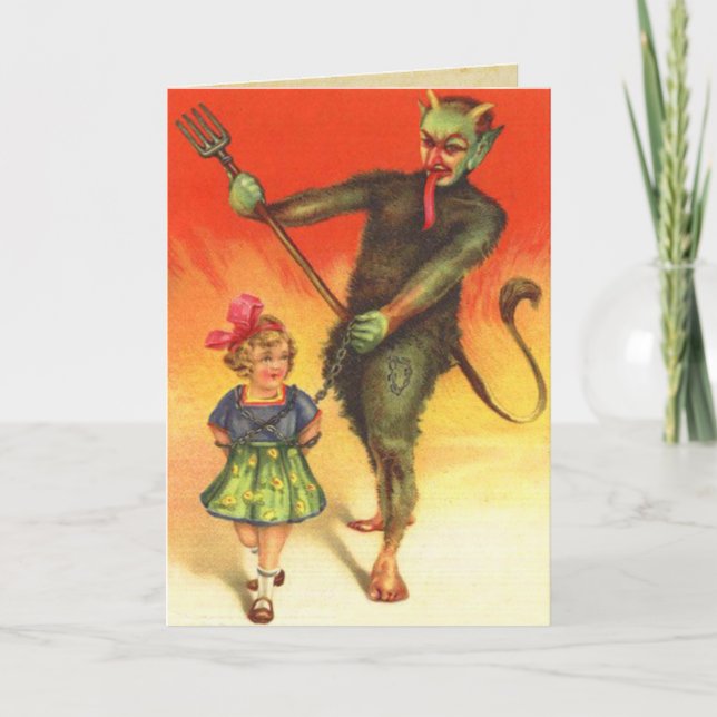 Cartes Pour Fêtes Annuelles Noël vintage Krampus (Devant)