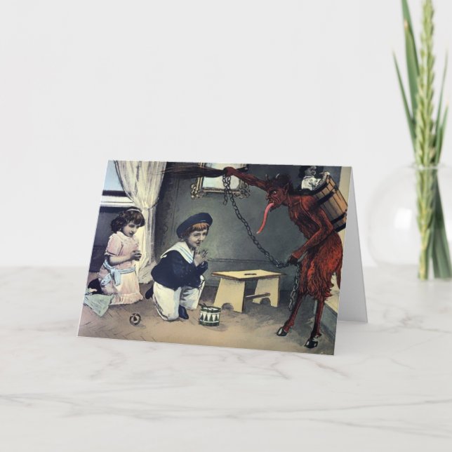 Cartes Pour Fêtes Annuelles Noël vintage Krampus (Devant)
