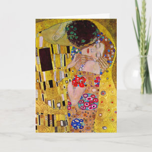 Cartes Pour Fêtes Annuelles Noël vintage, le baiser de Gustav Klimt