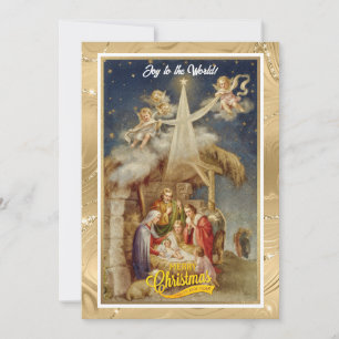 Cartes Pour Fêtes Annuelles Noël Vintage Nativité I Classique Religieux Hol