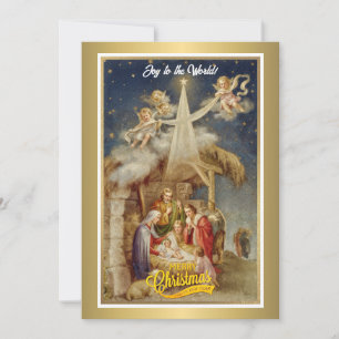Cartes Pour Fêtes Annuelles Noël Vintage Nativité I Religieux Classique Hol