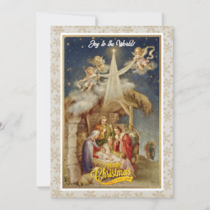 Cartes Pour Fêtes Annuelles Noël Vintage Nativité I Religieux Classique Hol