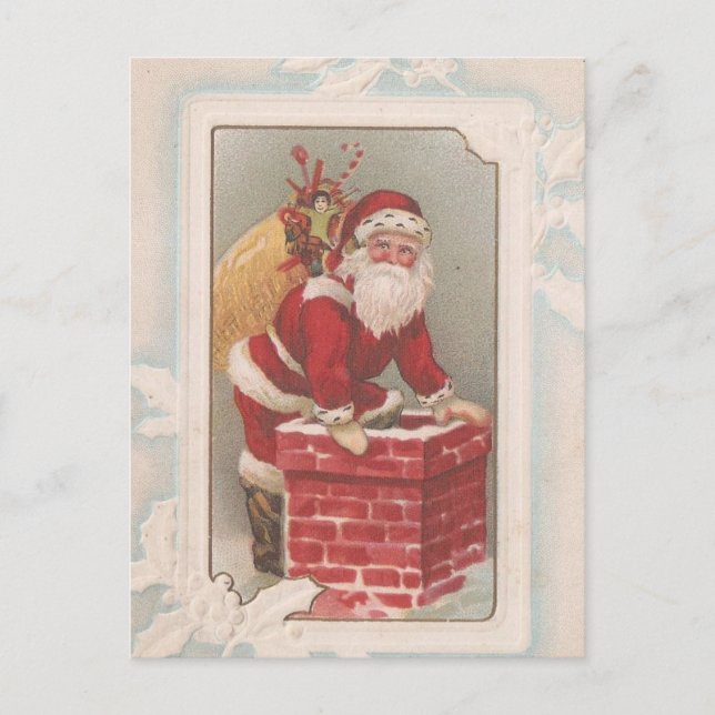 Cartes Pour Fêtes Annuelles Noël vintage Père Noël (Devant)