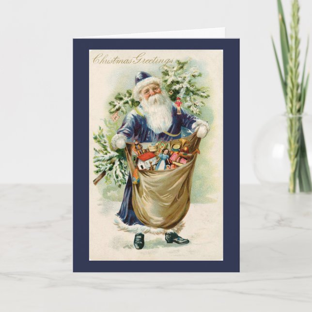 Cartes Pour Fêtes Annuelles Noël vintage Père Noël (Devant)