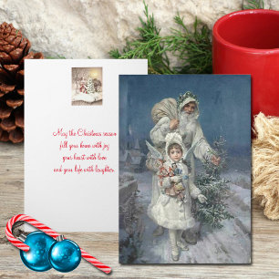 Cartes Pour Fêtes Annuelles Noël vintage, Père Noël, Ange, Personnalisé