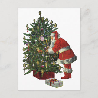 Cartes Pour Fêtes Annuelles Noël vintage, Père Noël avec cadeaux