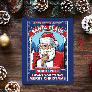 Cartes Pour Fêtes Annuelles Noël Vintage Père Noël dit Joyeux Noël