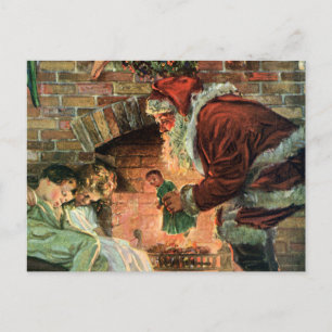 Cartes Pour Fêtes Annuelles Noël Vintage, Père Noël Victorien Enfants