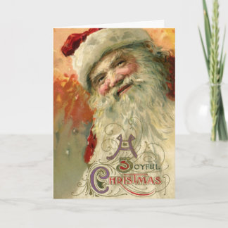 Cartes Pour Fêtes Annuelles Noël Vintage, Portrait victorien du Père Noël