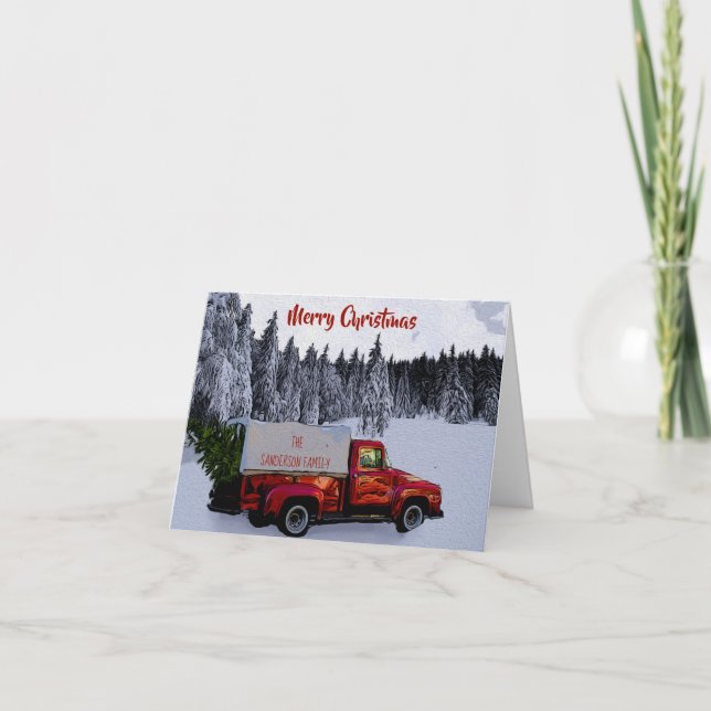 Cartes Pour Fêtes Annuelles Noël vintage Red Truck (Devant)