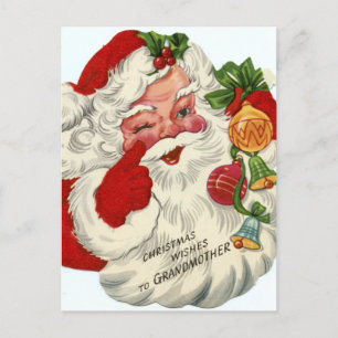 Cartes Pour Fêtes Annuelles Noël vintage rétro Père Noël