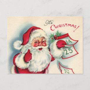 Cartes Pour Fêtes Annuelles Noël vintage rétro Père Noël