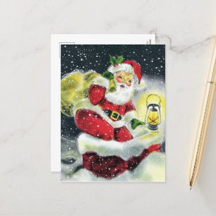 Cartes Pour Fêtes Annuelles Noël vintage rétro Père Noël