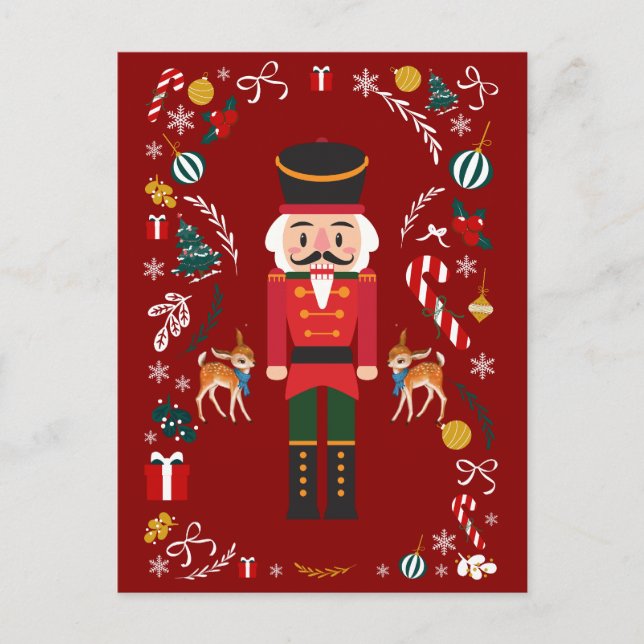 Cartes Pour Fêtes Annuelles Noël Vintage rouge (Devant)