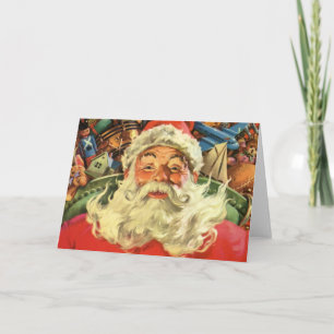 Cartes Pour Fêtes Annuelles Noël Vintage Santa Claus à Sleigh avec jouets