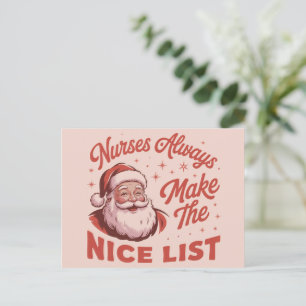 Cartes Pour Fêtes Annuelles Noël Vintage Santa Infirmières Font la Bonne Liste