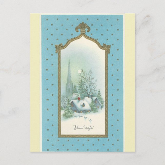 Cartes Pour Fêtes Annuelles Noël Vintage Soirée silencieuse (Devant)