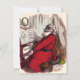 Cartes Pour Fêtes Annuelles Noël Vintage, Thomas Nast Santa Claus Piano