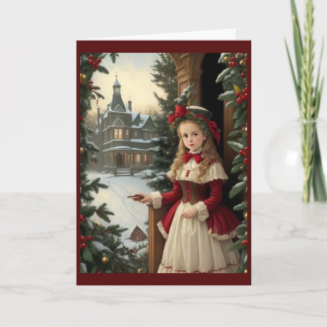 Cartes Pour Fêtes Annuelles Noël Vintage victorien (Devant)